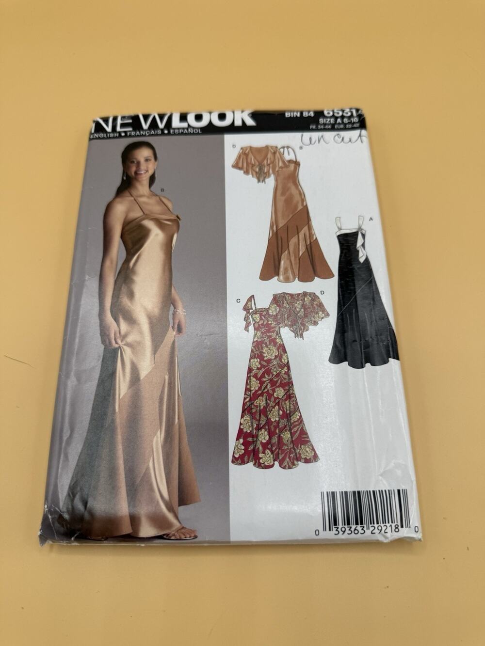 New Look 6531 Uncut Formal Evening Dress Pattern Size 6-16 Misses Gown
